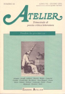 Copertina della rivista Atelier, n. 26