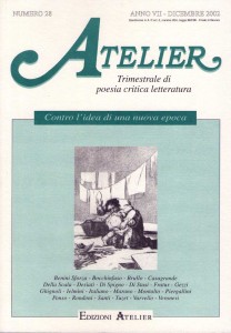 Copertina della rivista Atelier, n. 28