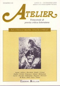 Copertina della rivista Atelier, n. 40