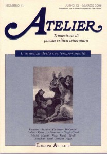 Copertina della rivista Atelier, n. 41