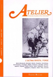 Copertina della rivista Atelier, n. 45