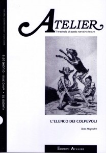 Copertina della rivista Atelier, n. 70