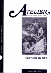 Copertina della rivista Atelier, n. 72