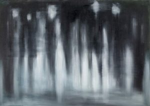 Figure nel buio, di Eleonora Mazza (pittura, olio, cm 100x70)