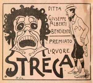 Manifesto pubblicitario del Liquore Strega risalente al 1902