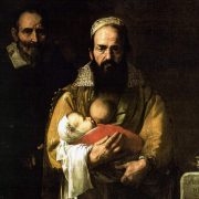 Dettaglio del dipinto 'Maddalena Ventura con il marito e il figlio' (o Donna barbuta) di Jusepe de Ribera (noto anche come Spagnoletto)