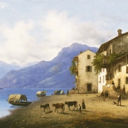 Veduta di Sala sul Lago di Como, di Giuseppe Canella, 1847